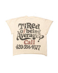 WHISKEY CREAM T-SHIRT(DISTRESSED)