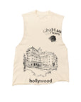 CHATEAU DE FLUER CREAM T-SHIRT(DISTRESSED)